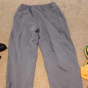 Gray Super Thick And Heavy 100% Cotton Sweatpants